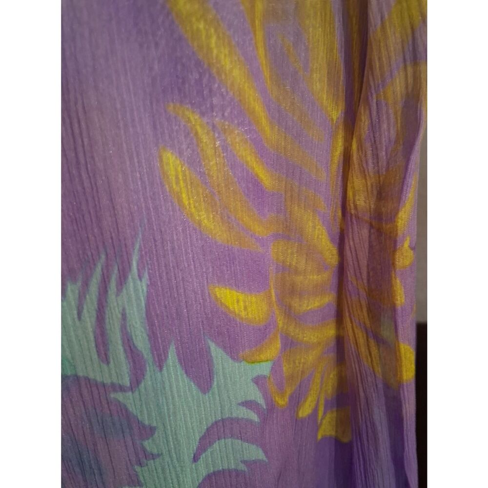 Nanette Lepore 100% Silk Lavender Floral Tie-Front Midi Dress - Picture 10 of 16